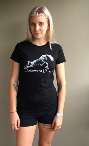 Downward Dingo Black Ladies Vintage T-shirt