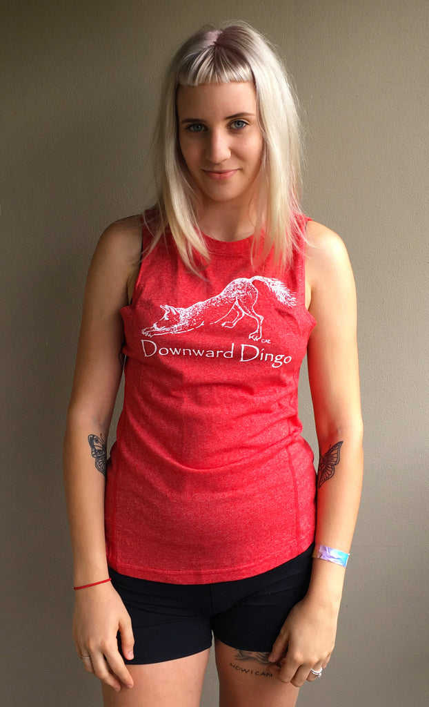 Downward Dingo Sleeveless shirt ladies Red or Grey Marle